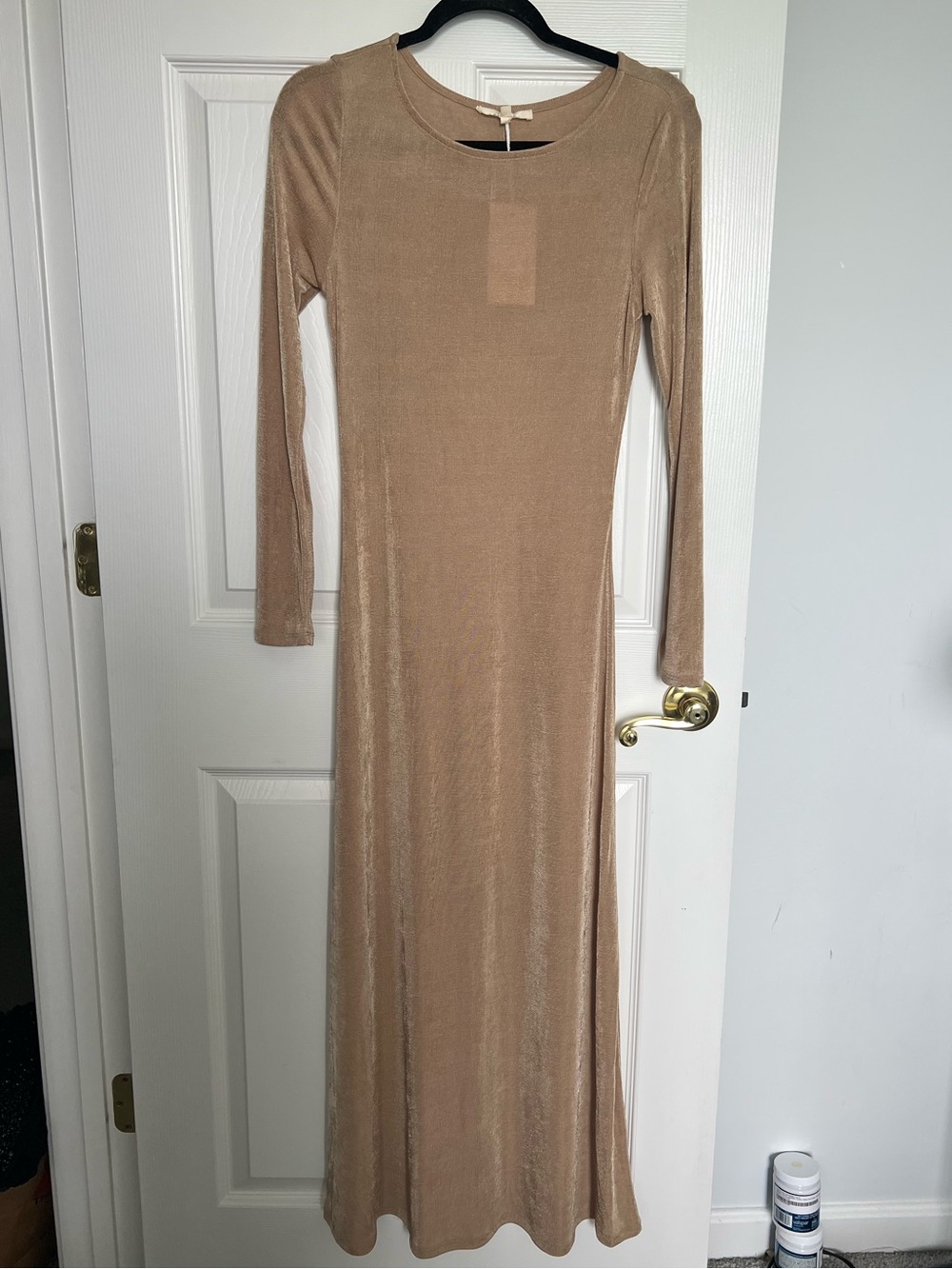 NWT Boutique Long Sleeve Tan Dress